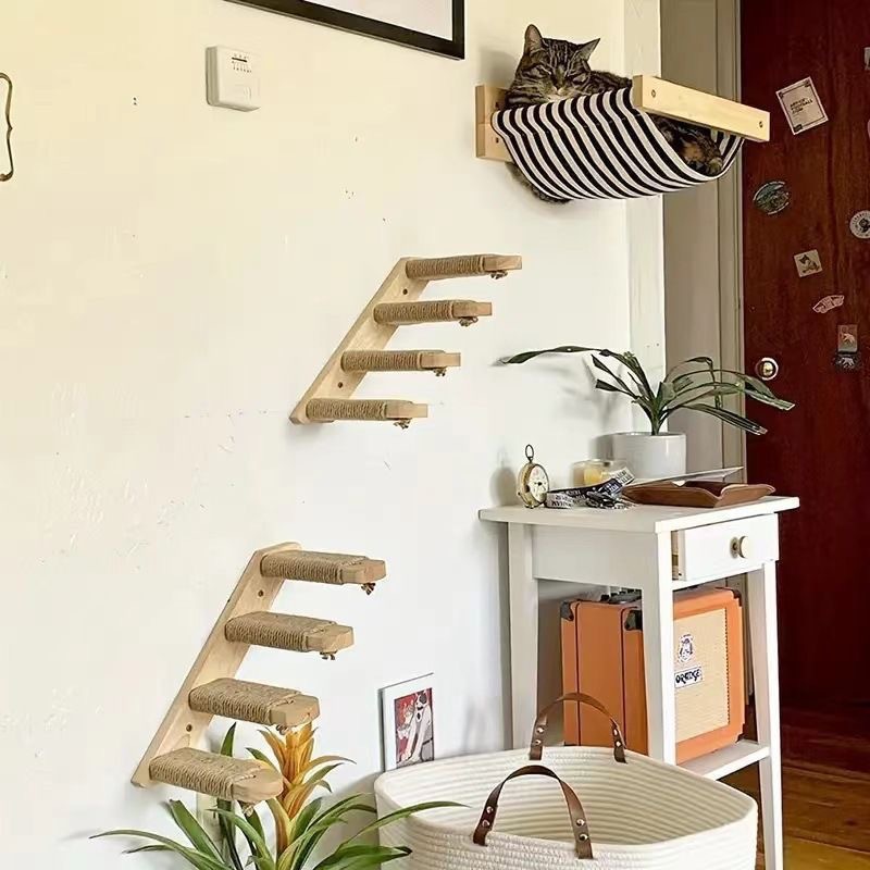 Sunflower Wooden Wall Cat Steps & Maze Ball Cat Toy Set thumb 14