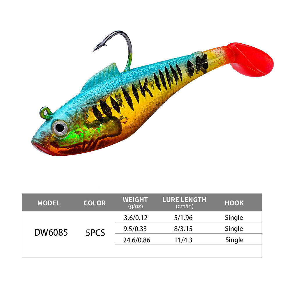 Lead Weighted T-Tail Soft Fishing Lure thumb 1