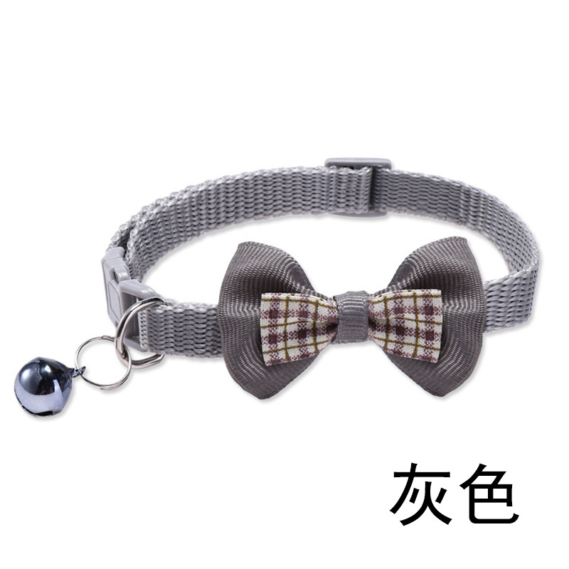 Plaid Bow Tie Cat Collar with Bell thumb 9