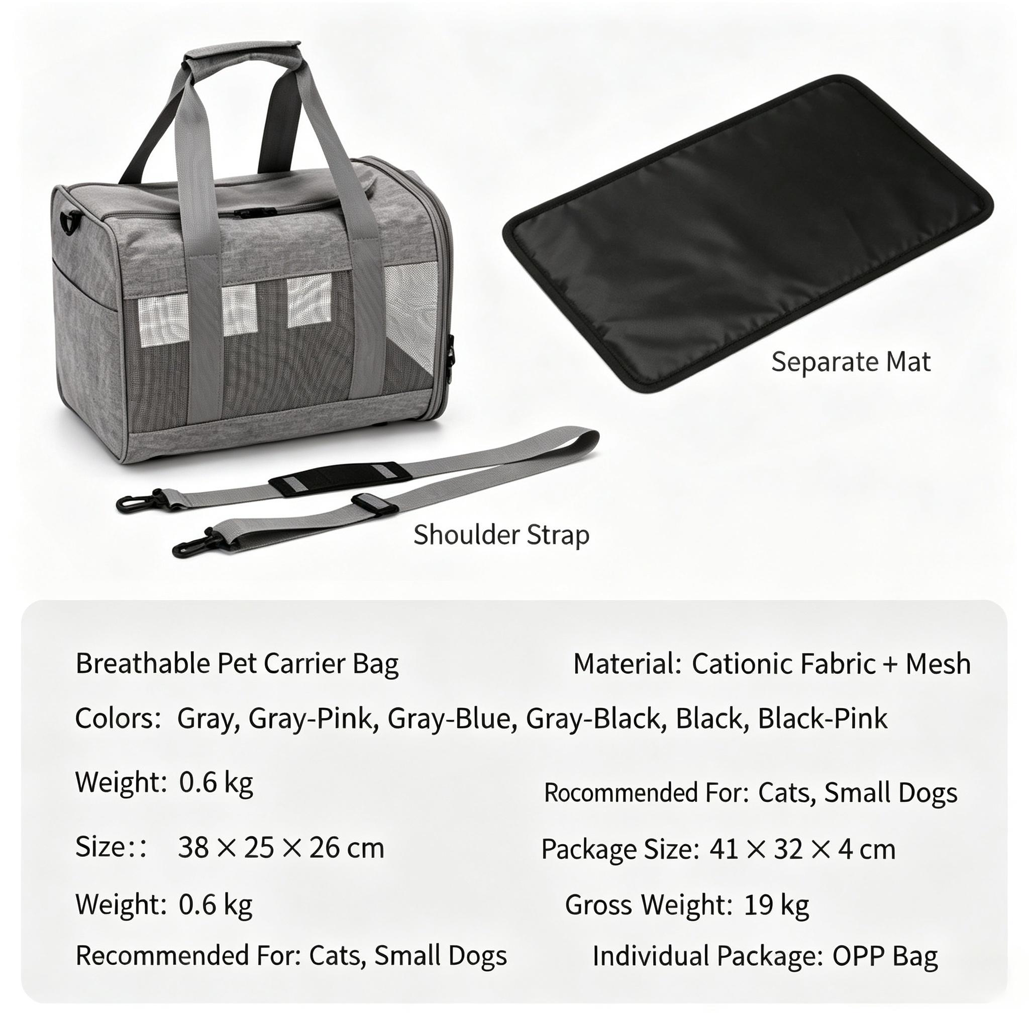 Cation Fabric Breathable Pet Carrier Bag thumb 8