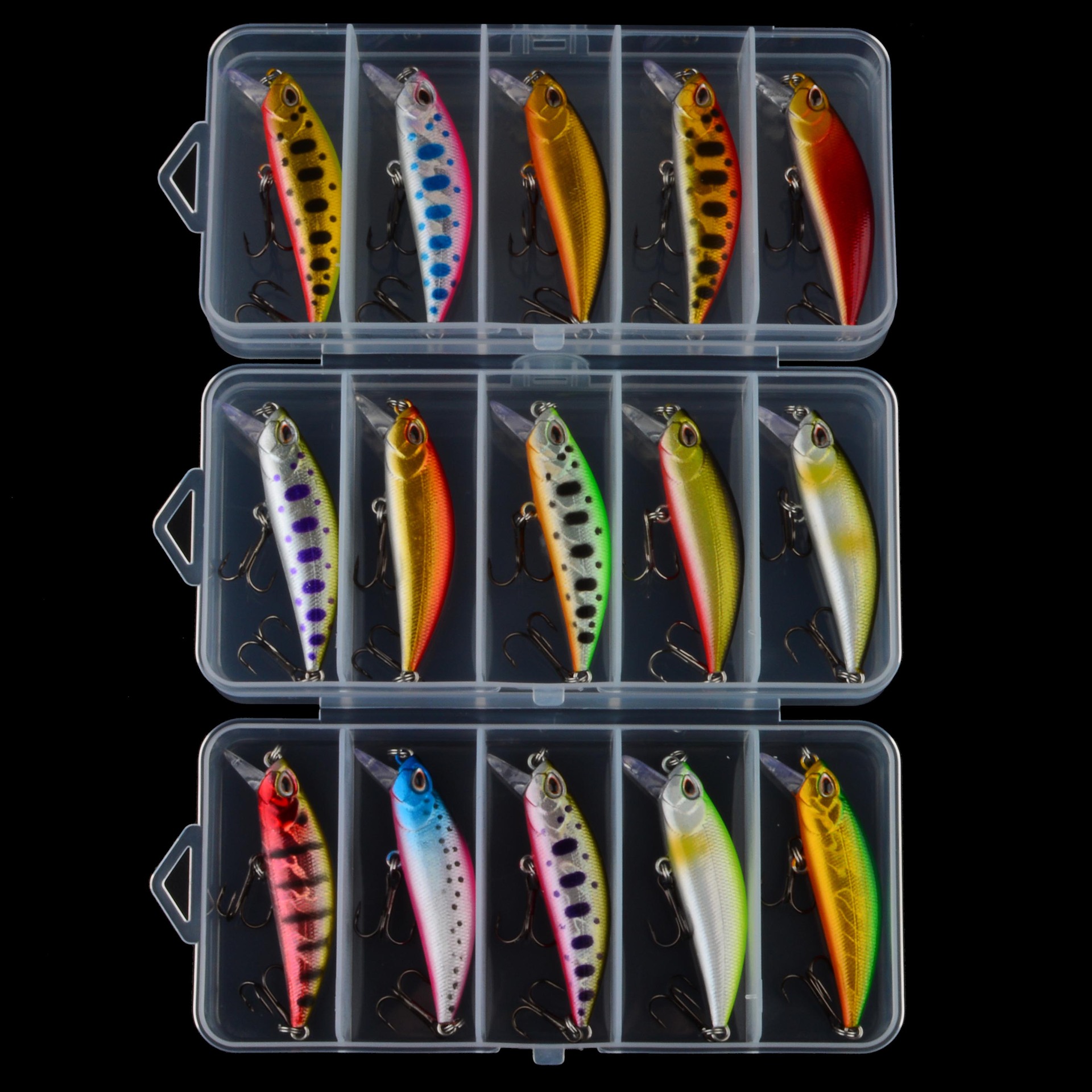 Sunflower 5Pcs Sinking Tiny Minnow Lure Box Set 5.5cm 5g Twitch Sinking Micro Fishing Lures