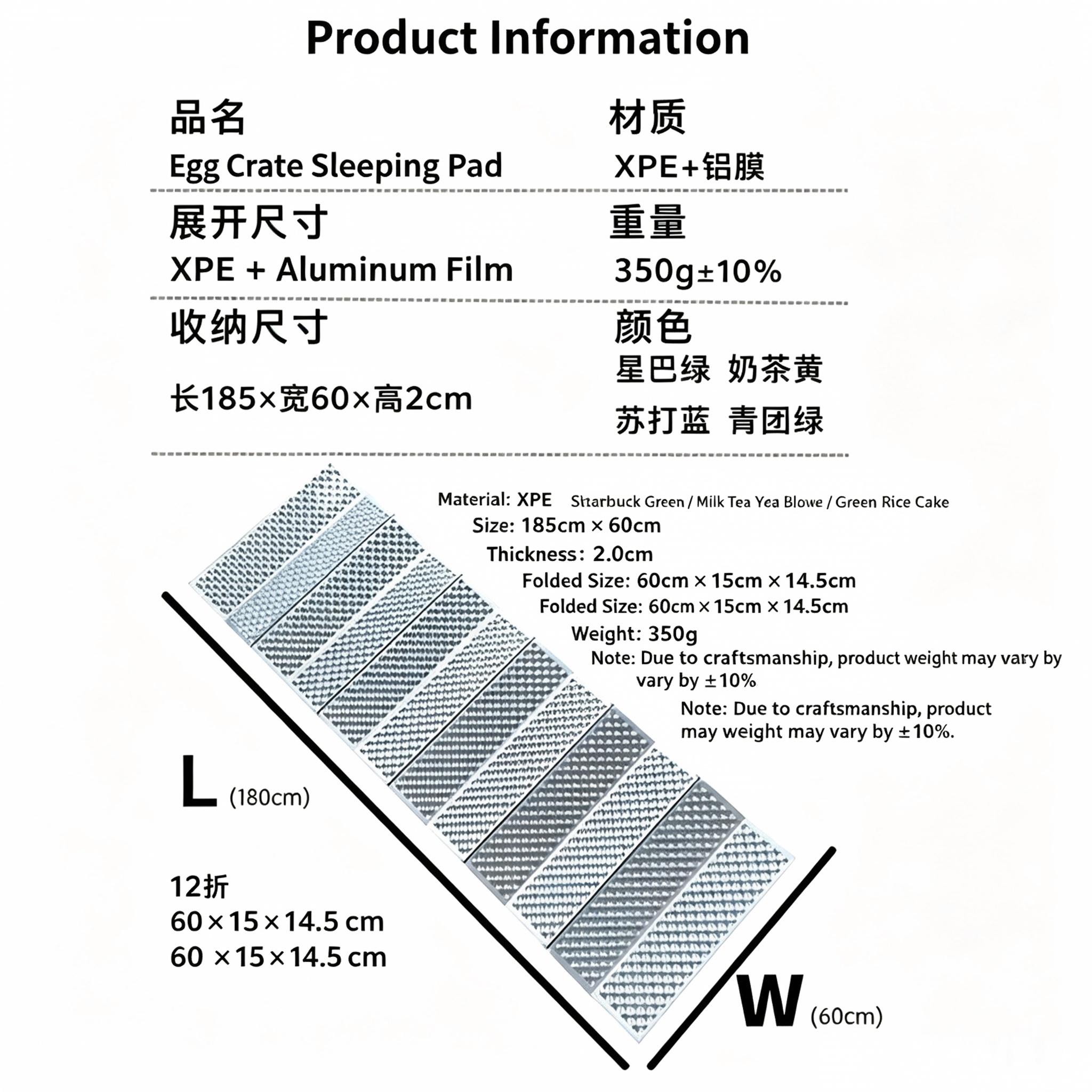 Sunflower XPE Aluminum Film Egg Crate Camping Mat, Foldable Outdoor Moisture Proof Sleeping Pad for Tent thumb 1