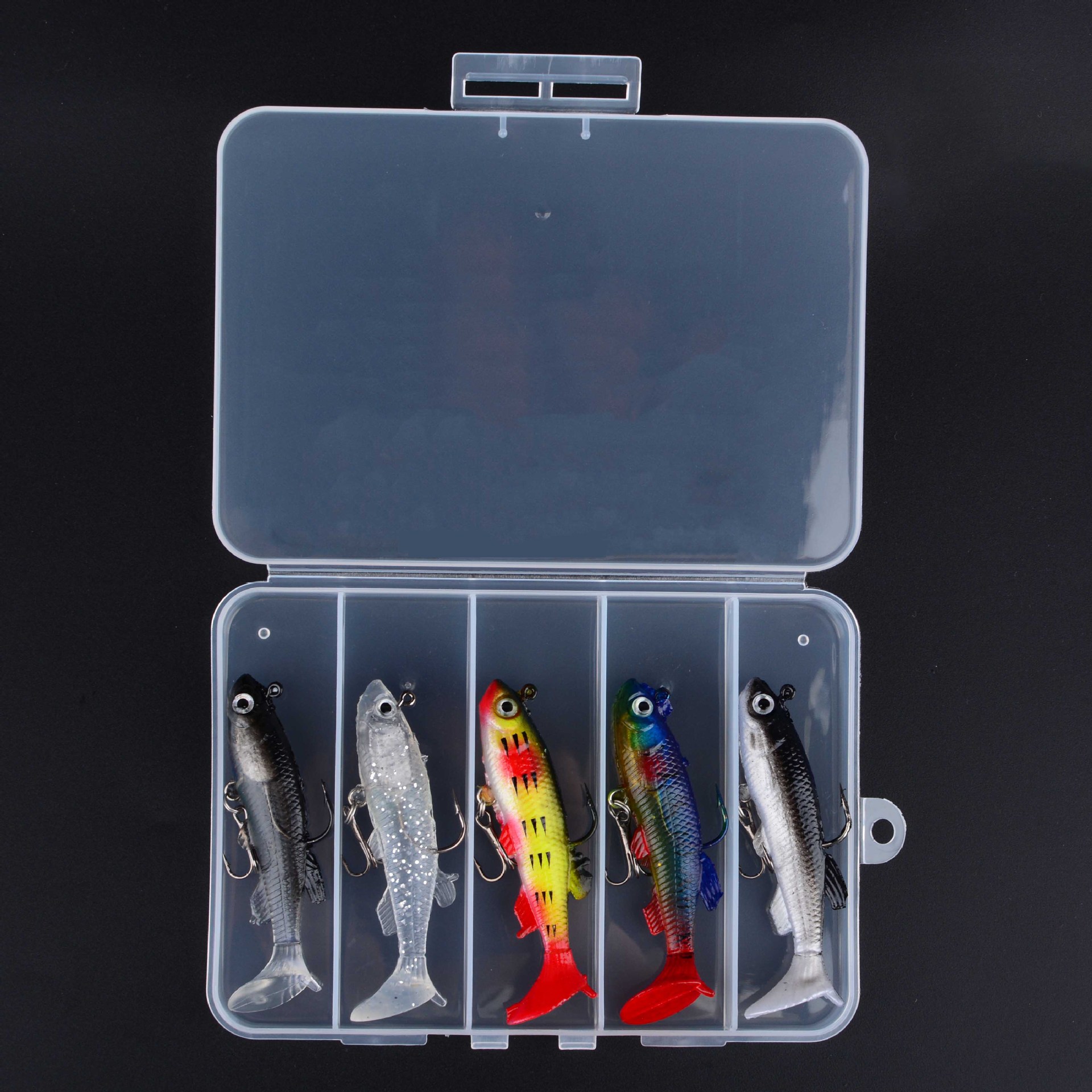 Sunflower Paddle Tail Lead Soft Lure Kit 7.5cm 13.5g Jig Head Swimbaits For Sea Bass Boat Fishing thumb 5
