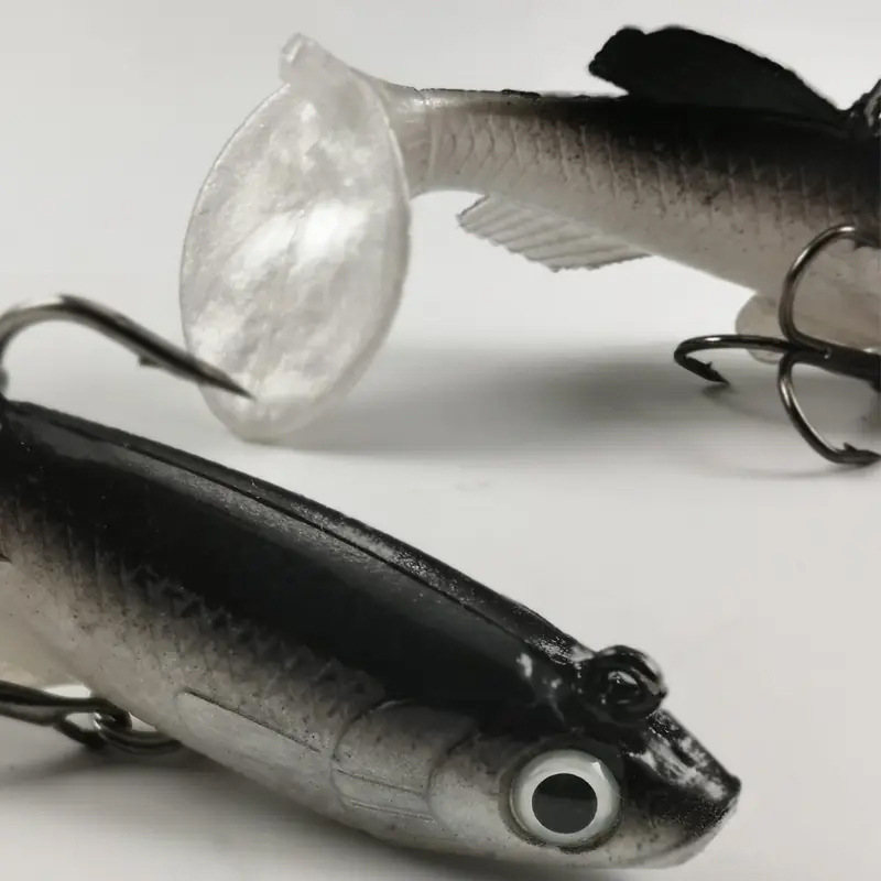 Soft T-Tail Swimbait Lead Jig Lure 8cm 14g Artificial Fishing Bait For Bass thumb 12