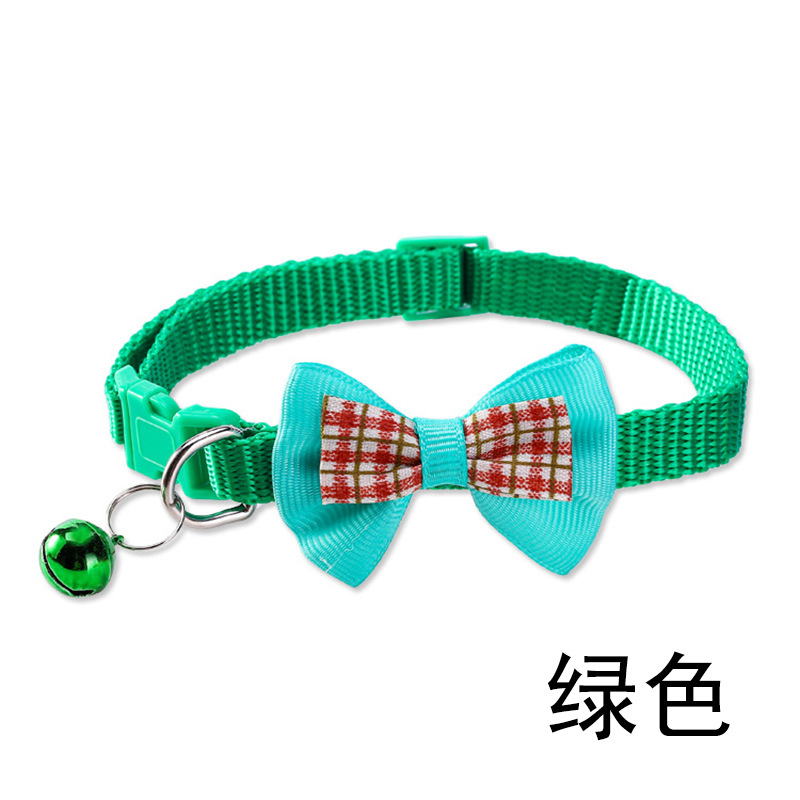 Plaid Bow Tie Cat Collar with Bell thumb 8