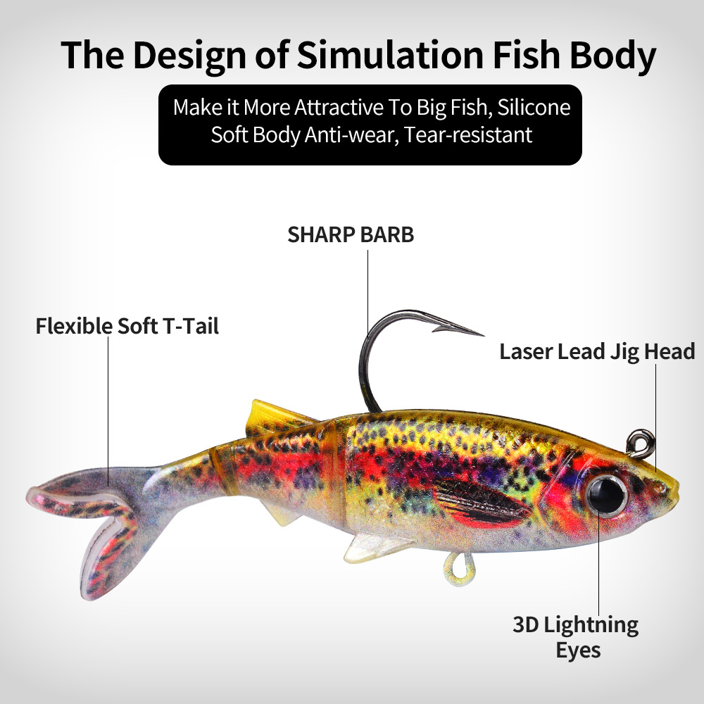 Sunflower Lead Head Soft Swimbait Lure DW6093 Single Hook thumb 12