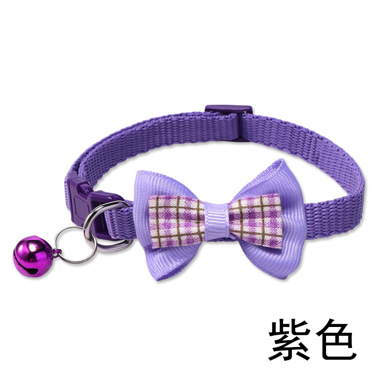 Plaid Bow Tie Cat Collar with Bell thumb 11