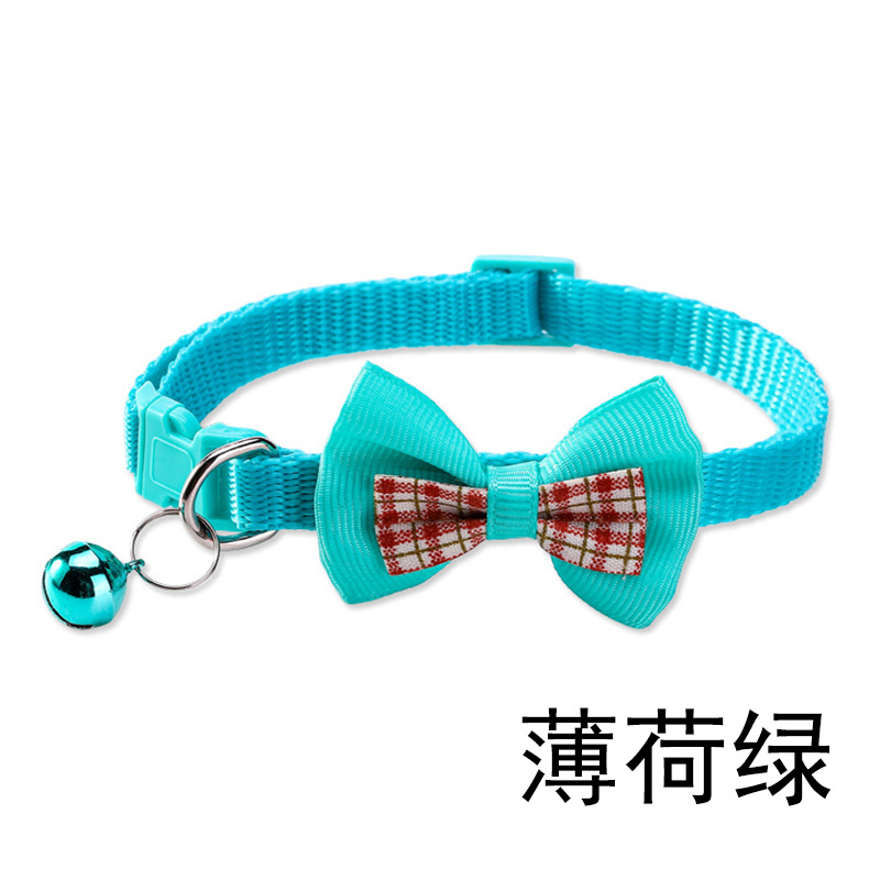 Plaid Bow Tie Cat Collar with Bell thumb 14