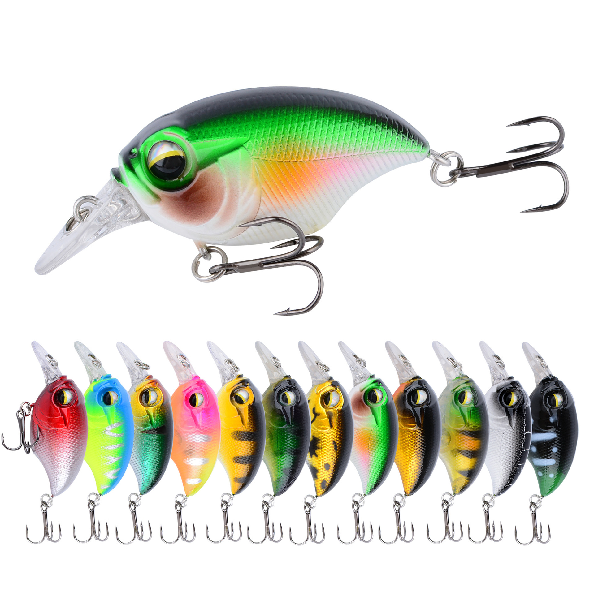 Sunflower Floating Crankbait Lure 6cm8g / 8cm12g Short Lip Crank Hard Bait