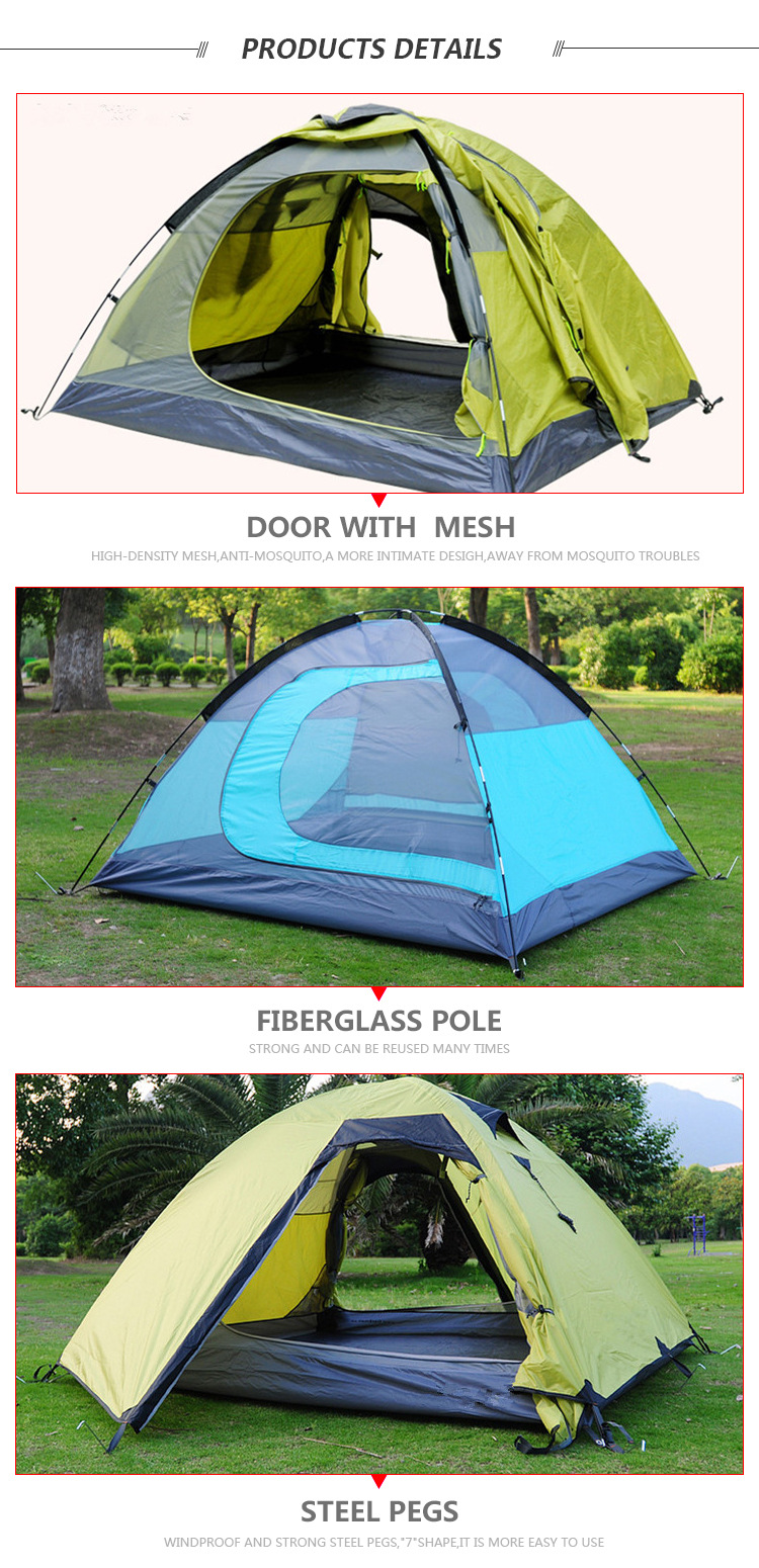 Sunflower Double Layer Camping Tent, Waterproof Anti-Mosquito 3-4 Person Outdoor Tent thumb 9