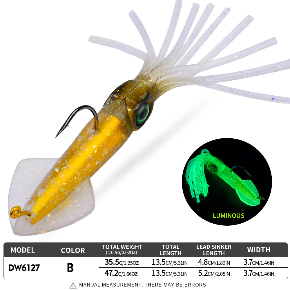 Sunflower Luminous UV Squid Soft Lure DW6127 thumb 6