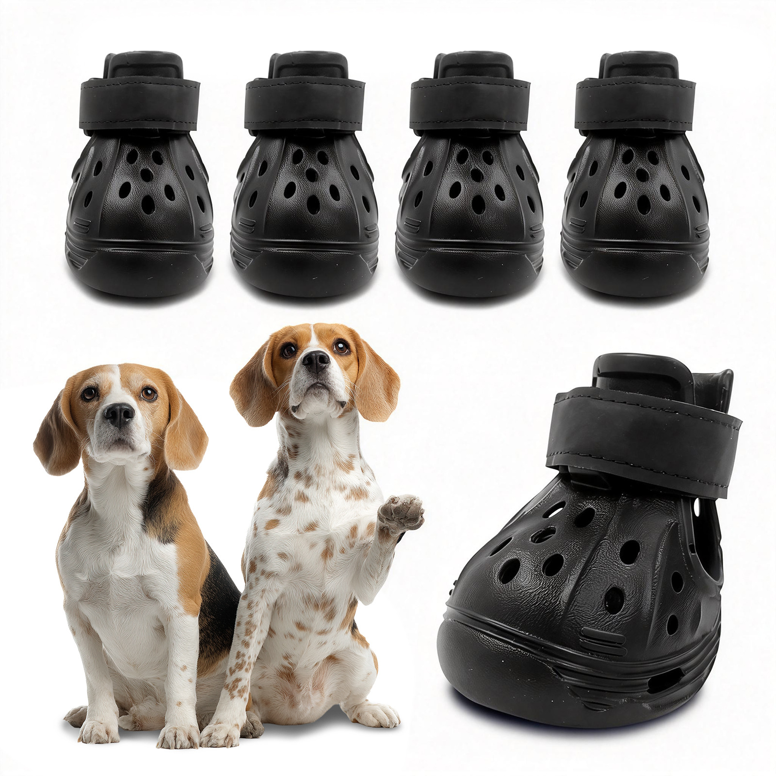 Sunflower Summer EVA Breathable Hole Dog Shoes, Anti-slip Wear Resistant Pet Paw Protector Sandals For Dogs