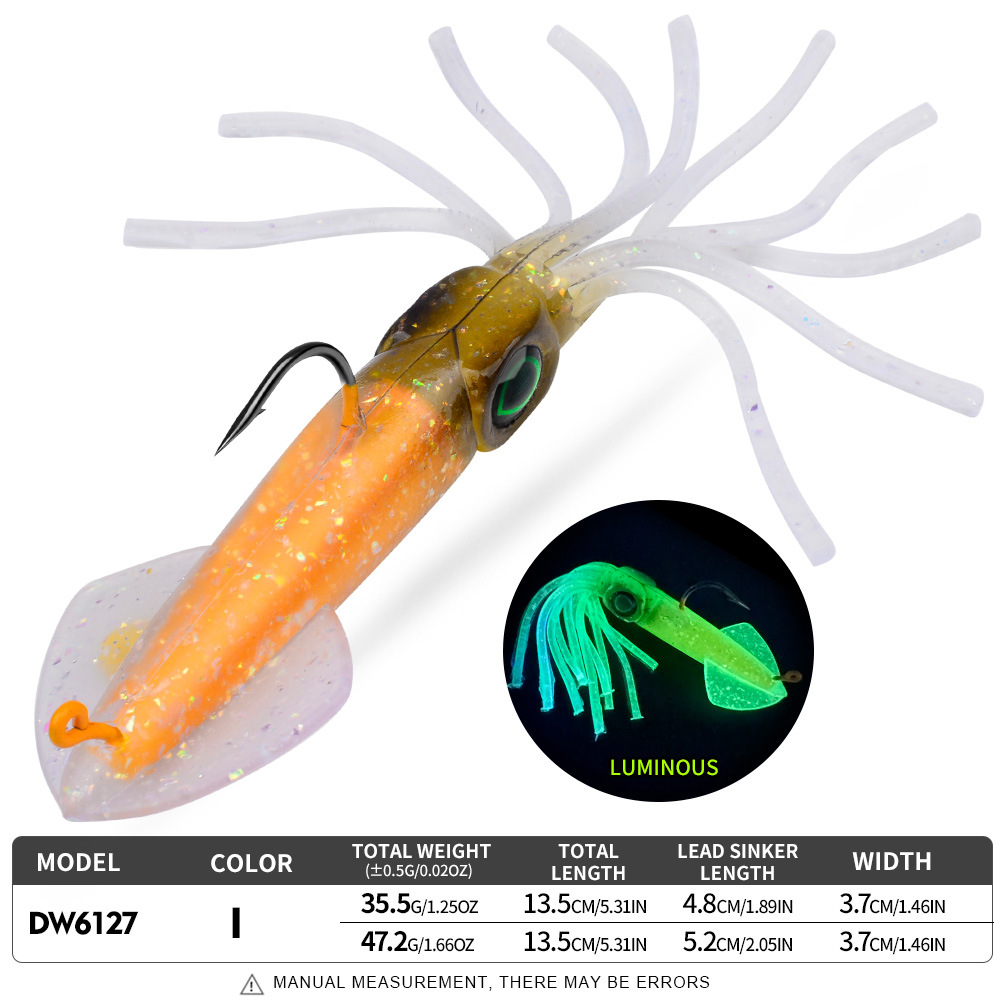 Sunflower Luminous UV Squid Soft Lure DW6127 thumb 13