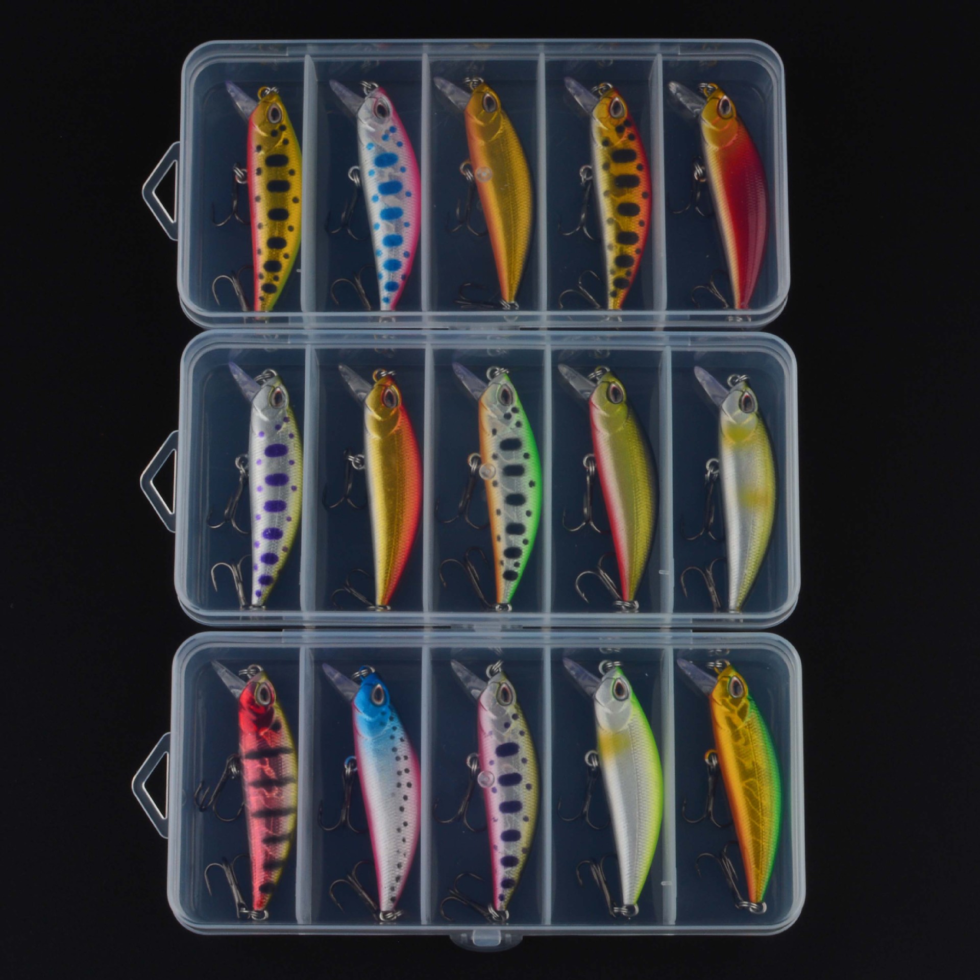 Sunflower 5Pcs Sinking Tiny Minnow Lure Box Set 5.5cm 5g Twitch Sinking Micro Fishing Lures thumb 3