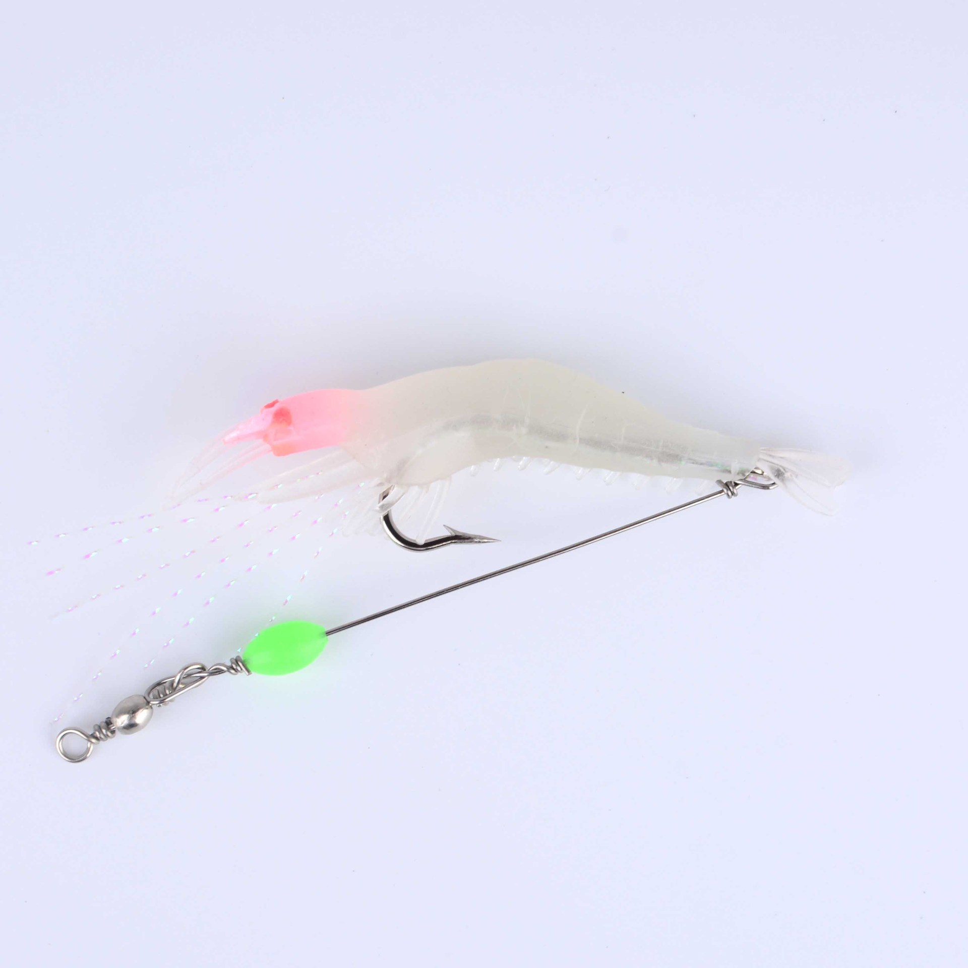 Luminous Soft Shrimp Fishing Lure 8cm 5.5g Pre-rigged Shrimp Bait For Bass Snakehead thumb 10
