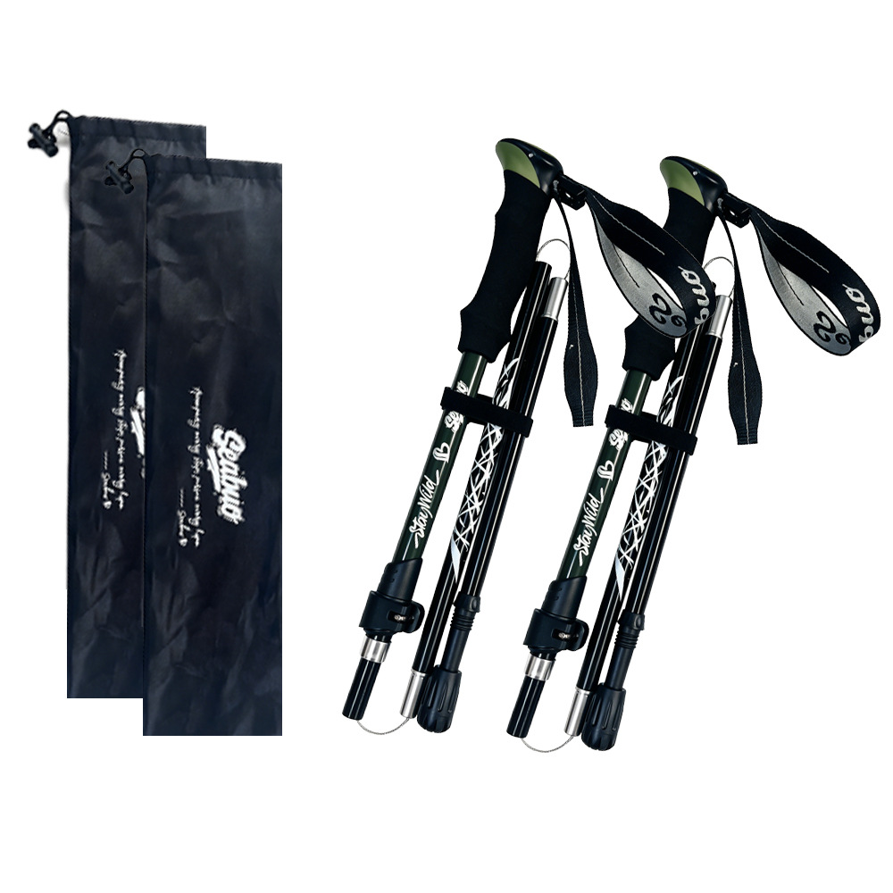 Sunflower 5-Section Folding Aluminum Trekking Pole, Shock Absorption Hiking Stick thumb 8