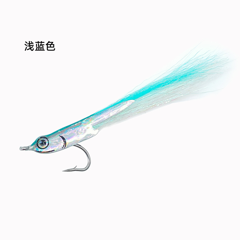 Sunflower Surge Candy Bucktail Jig Lure, Hand Tied 4# Hook Saltwater Fishing Bait for Tarpon, Pike thumb 4