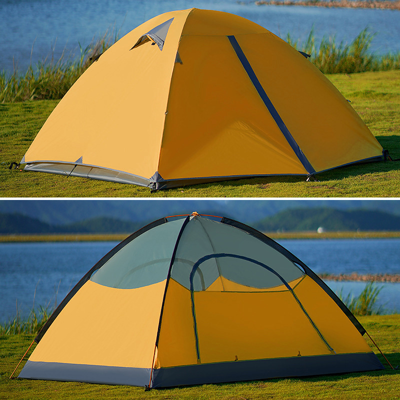 Sunflower Lightweight Mountaineering Tent, Rainproof Silicon Coated Nylon Double Layer Camping Tent thumb 3