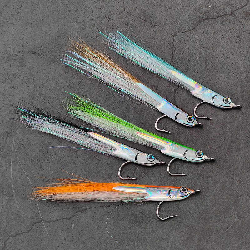 Sunflower Surge Candy Bucktail Jig Lure, Hand Tied 4# Hook Saltwater Fishing Bait for Tarpon, Pike thumb 2