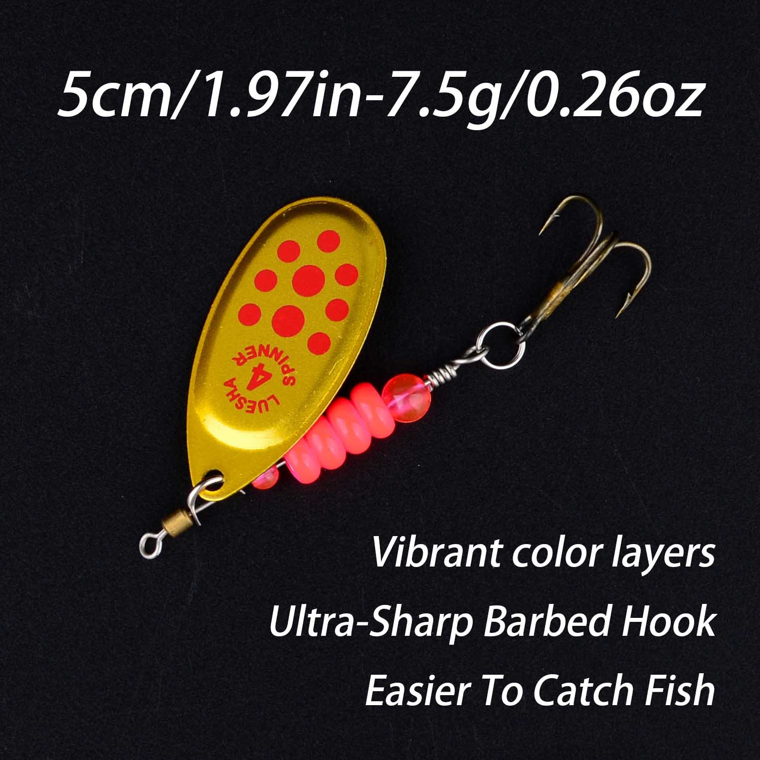 5Pcs Metal Spinning Spoon Lure Set Spinner Bait For Bass Trout Fishing thumb 2
