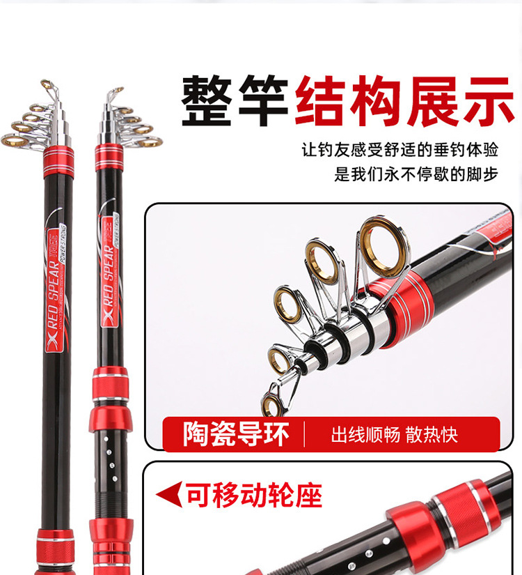 Sunflower 6 Layers Telescopic Sea Rod, Long Cast Spinning Fishing Rod 2.1M-4.2M thumb 31