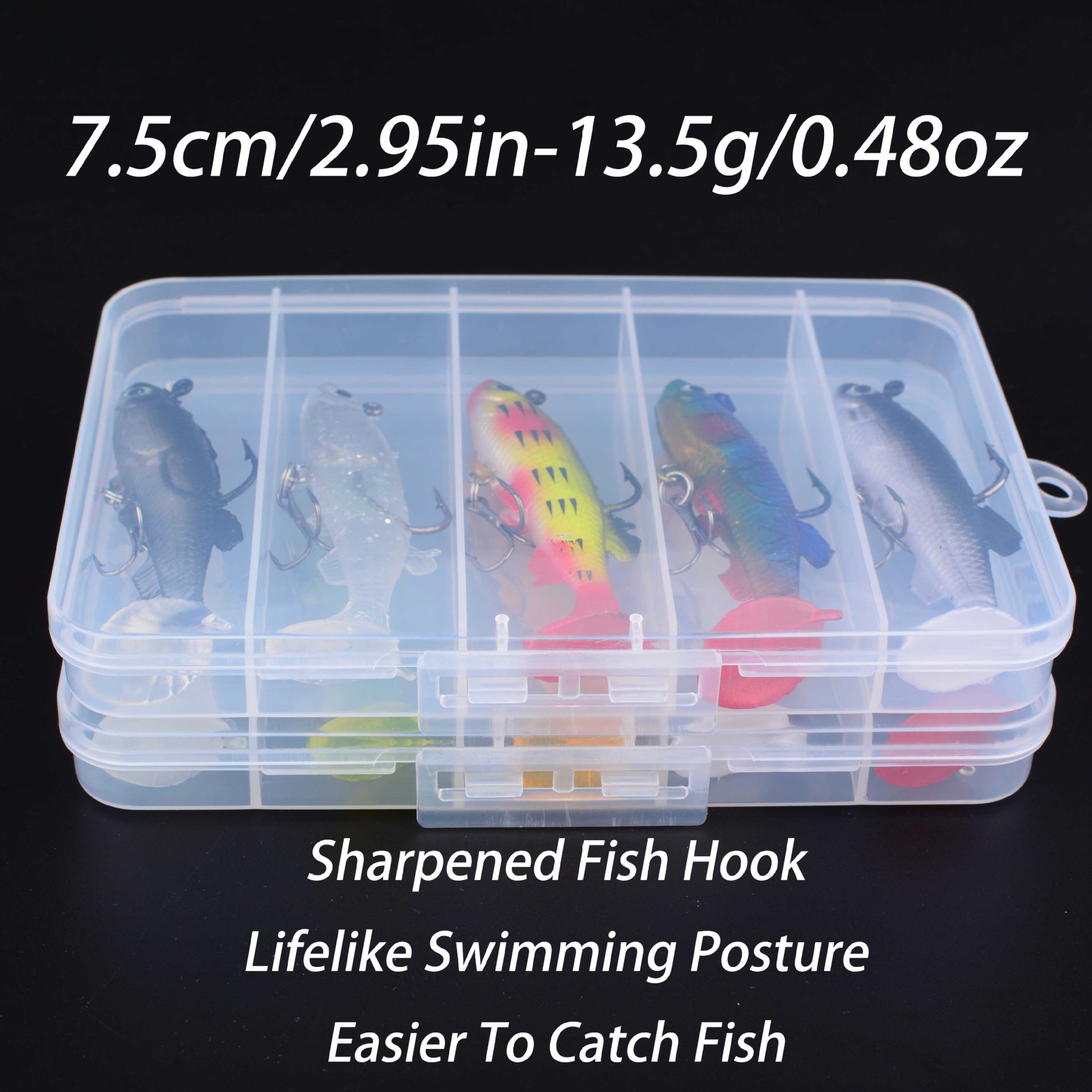 Sunflower Paddle Tail Lead Soft Lure Kit 7.5cm 13.5g Jig Head Swimbaits For Sea Bass Boat Fishing thumb 1