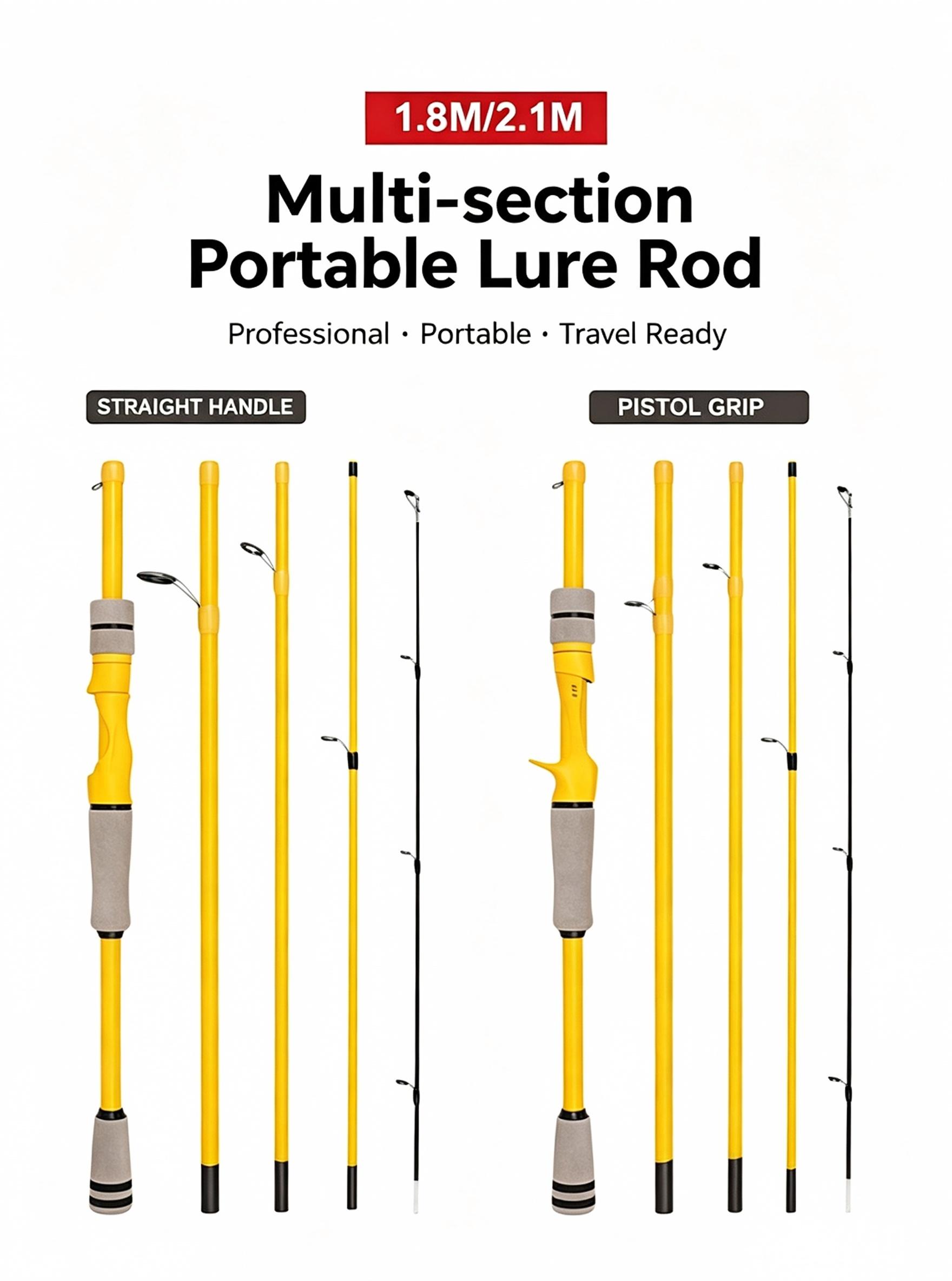 Sunflower 4 Sections Portable Carbon Lure Rod, Travel Fishing Rod 1.8M / 2.1M thumb 3
