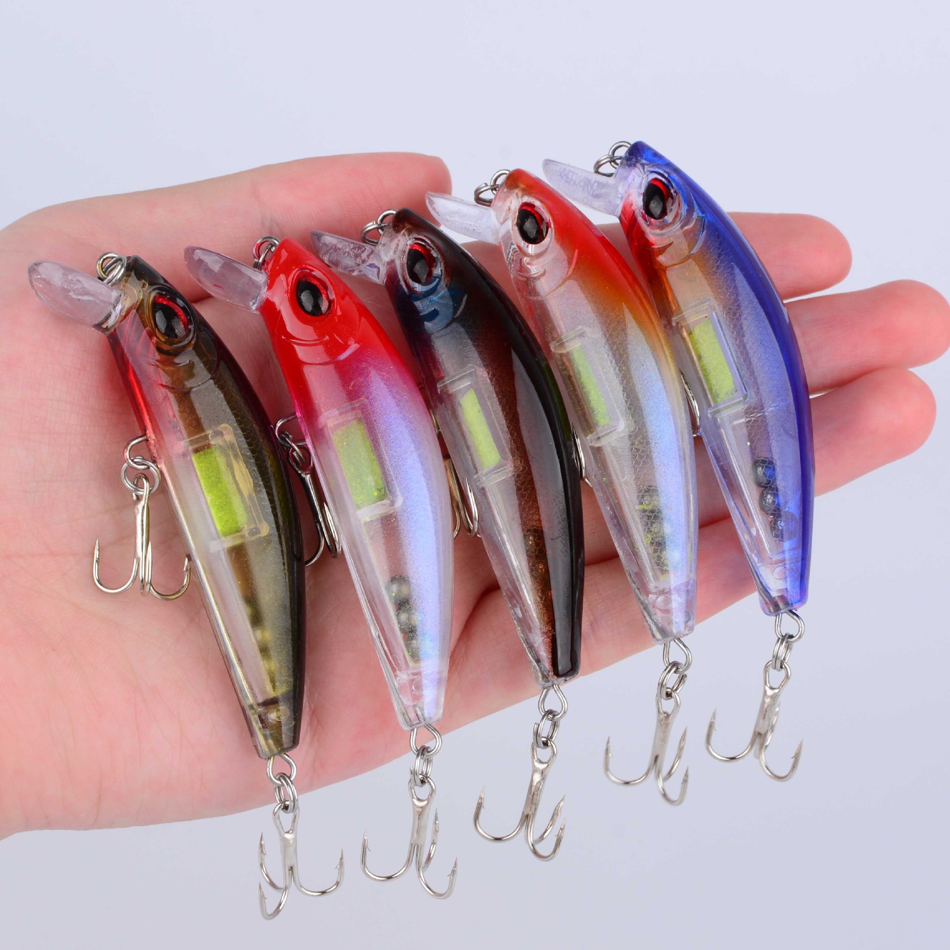Sunflower Sinking Luminous Minnow Fishing Lures 7.2cm 10.8g Artificial Hard Bait For Bass Trout