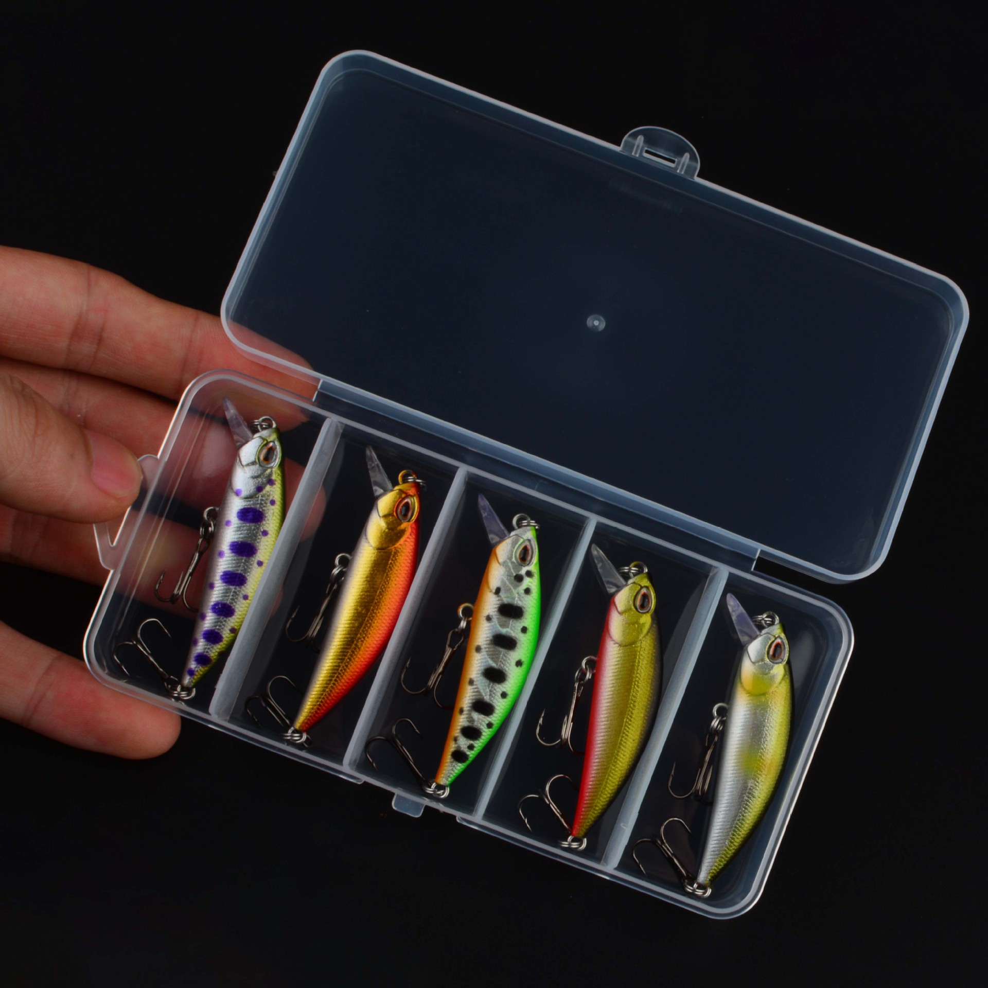 Sunflower 5Pcs Sinking Tiny Minnow Lure Box Set 5.5cm 5g Twitch Sinking Micro Fishing Lures thumb 7