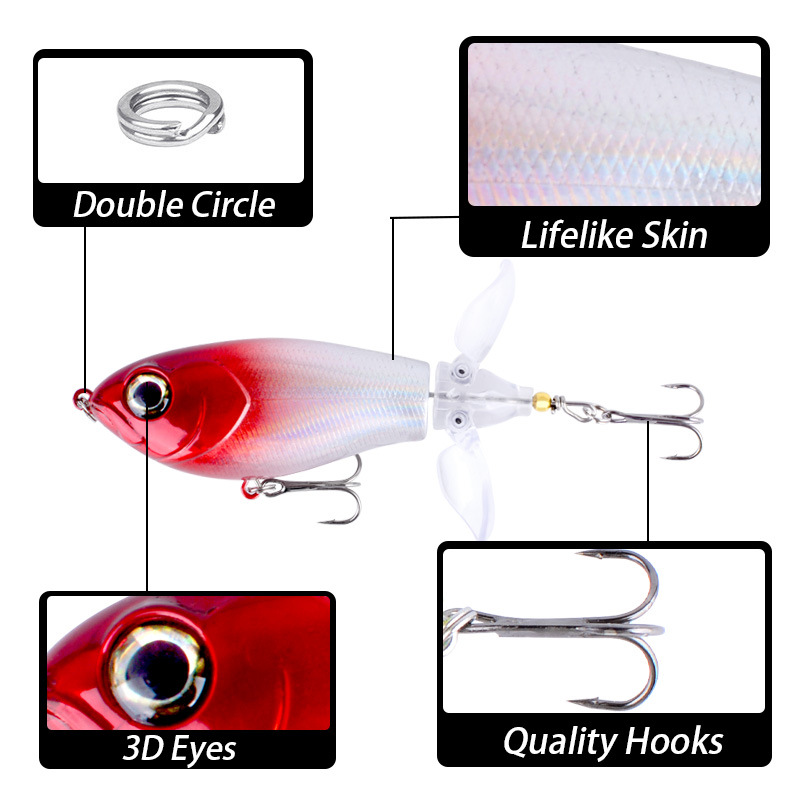 Sunflower Double Propeller Topwater Fishing Lure 9.5cm/19.2g Floating Bait thumb 1