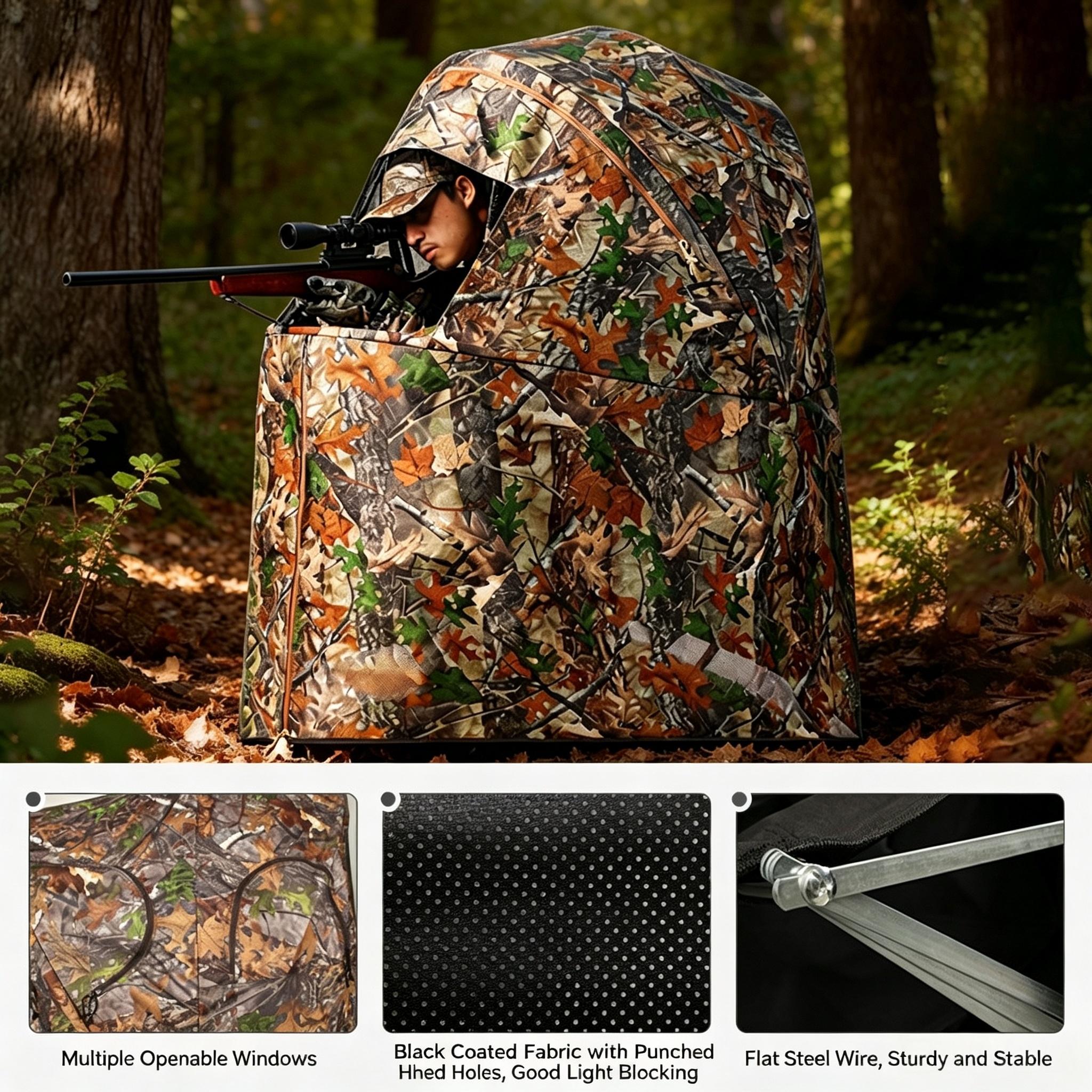 Sunflower One Person Camouflage Hunting Blind Tent Quick Instant Setup thumb 2