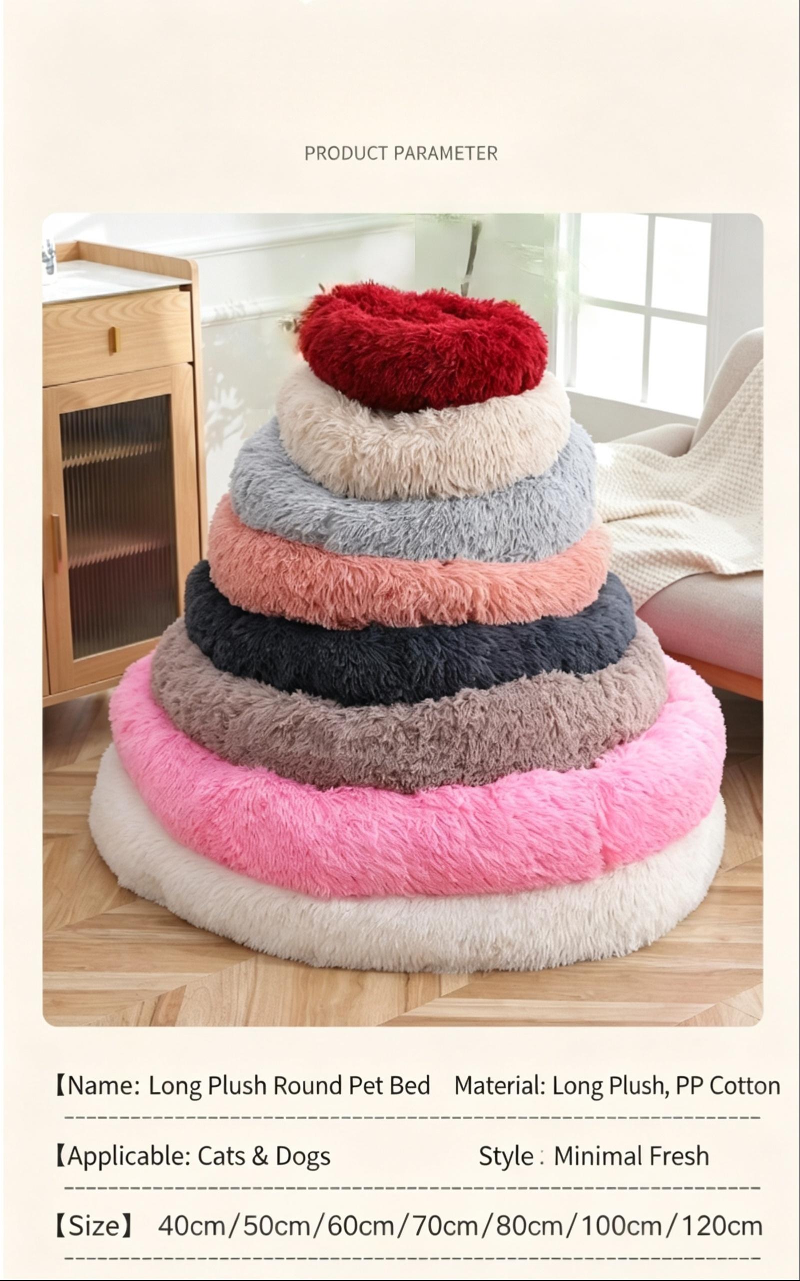 Fluffy Round Donut Pet Bed thumb 11