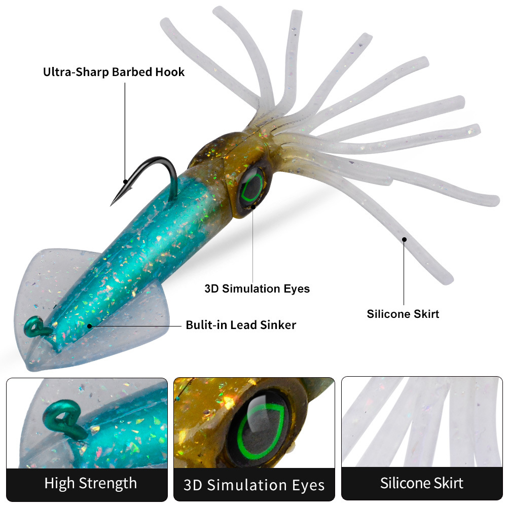 Sunflower Luminous UV Squid Soft Lure DW6127 thumb 2