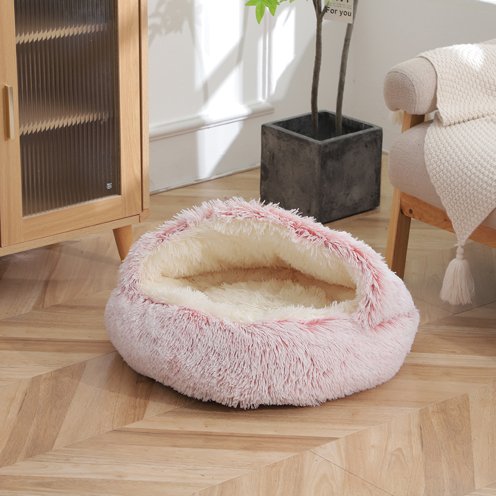 Half Enclosed Plush Shell Pet Bed thumb 3