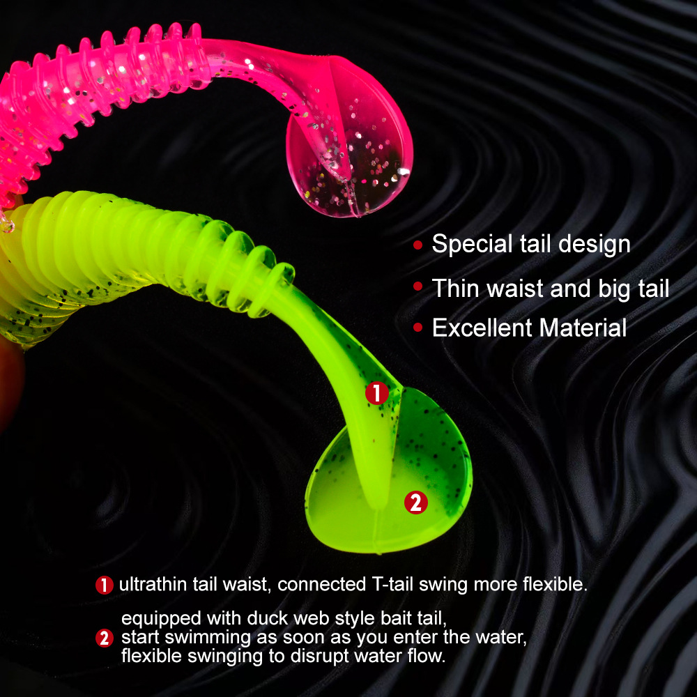Sunflower Thread T‑Tail Soft Worm Lure DW6130 thumb 13