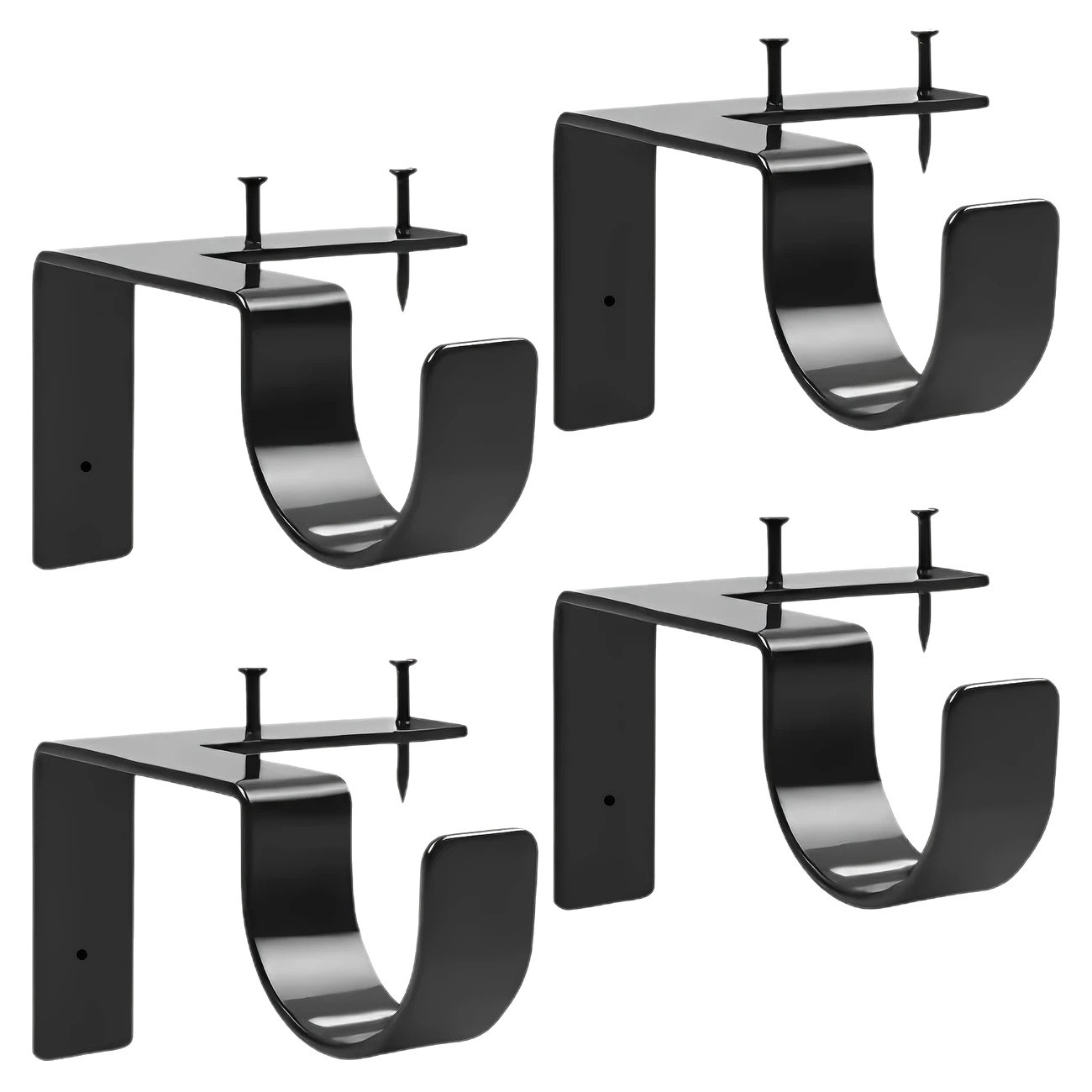 Sunflower Heavy Duty Zinc Alloy Double Curtain Rod Bracket, Dual Roman Window Holder Support With Mounting Screws
