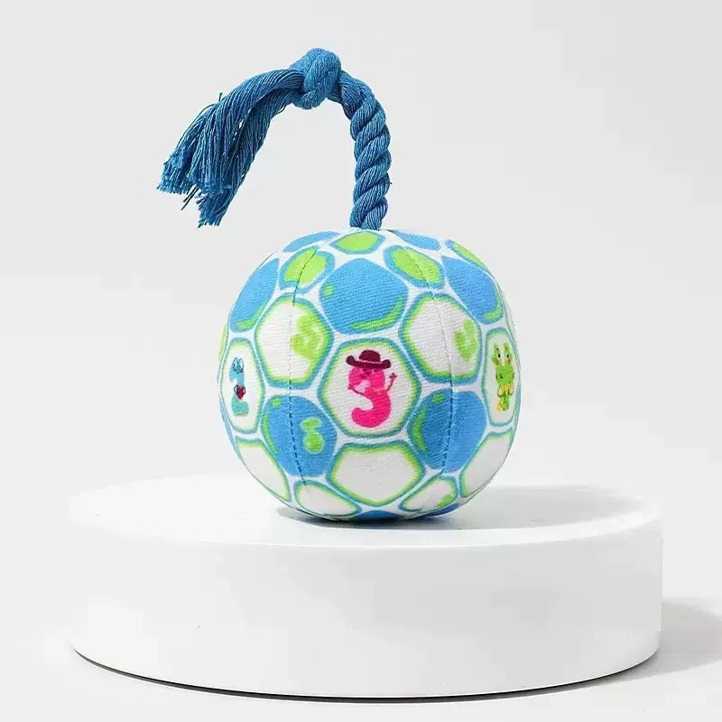 Sunflower Dog Plush Rope Squeaky Toy, Bite Resistant Molar Pet Ball thumb 2
