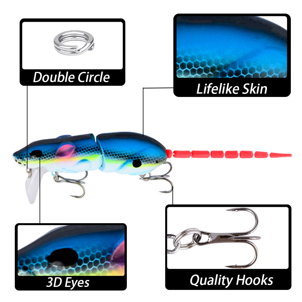 Jointed Mouse Swimbait 8cm 15.5g Hard Fishing Lure For Freshwater Predator Fish thumb 1