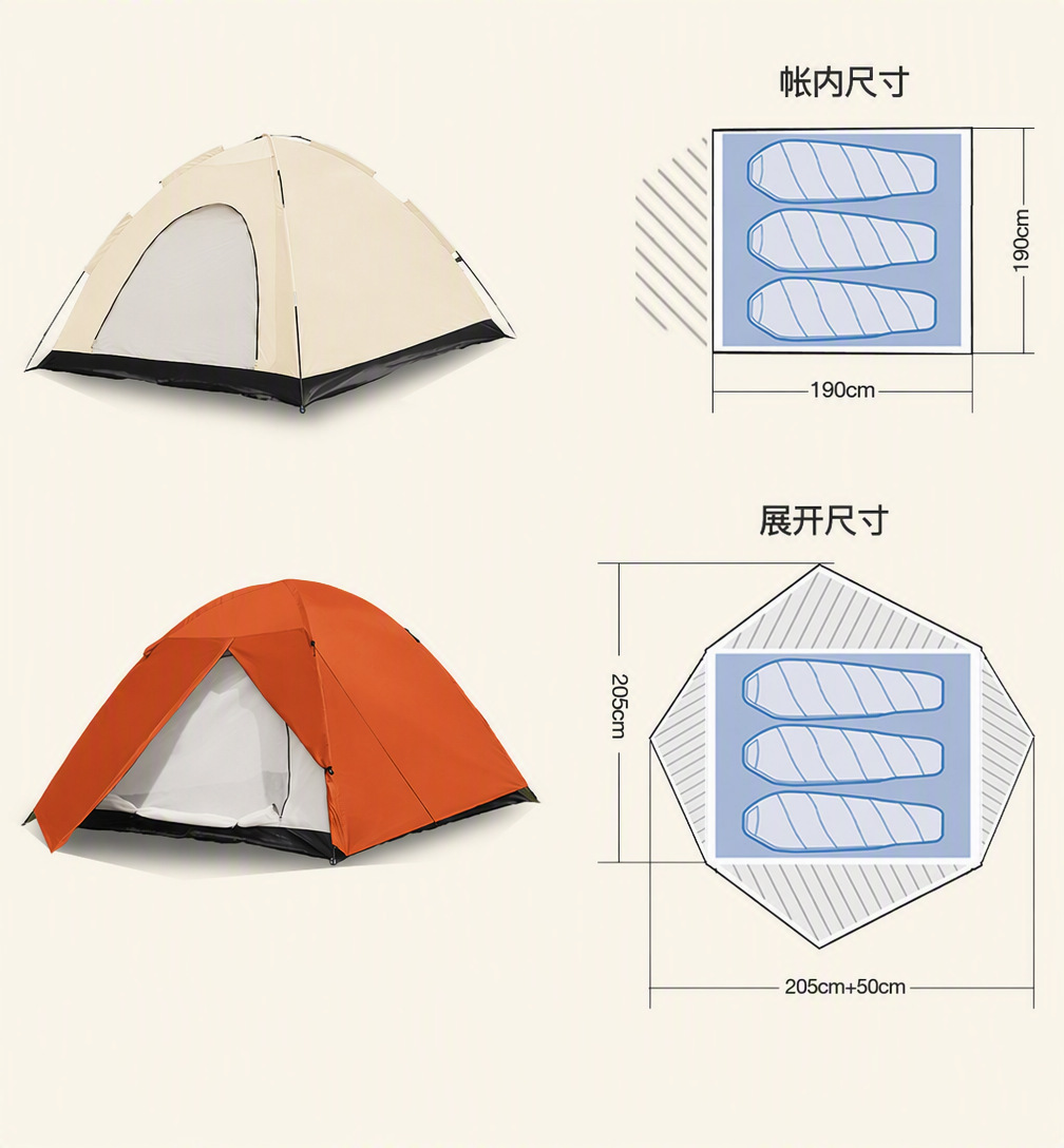 Sunflower Double Layer Hand Build Camping Tent 3-5 Person thumb 21