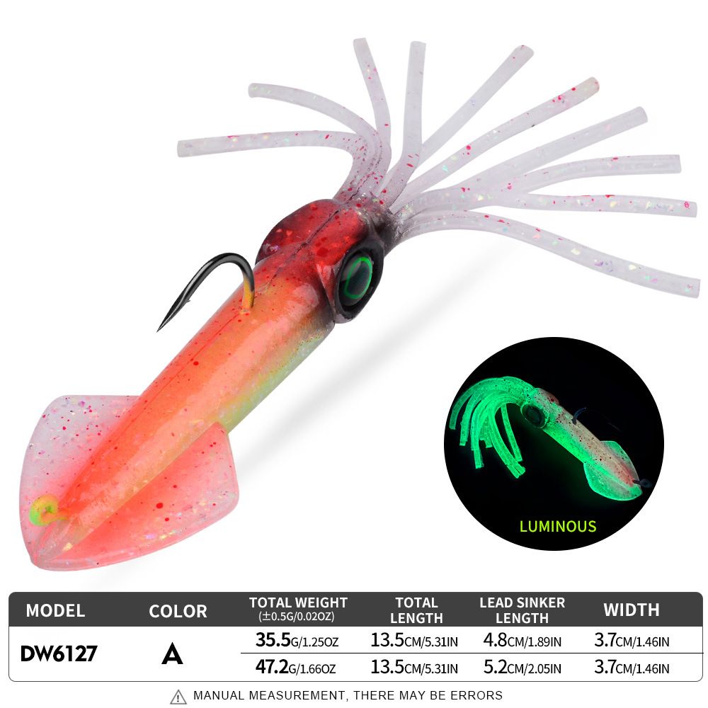 Sunflower Luminous UV Squid Soft Lure DW6127 thumb 5