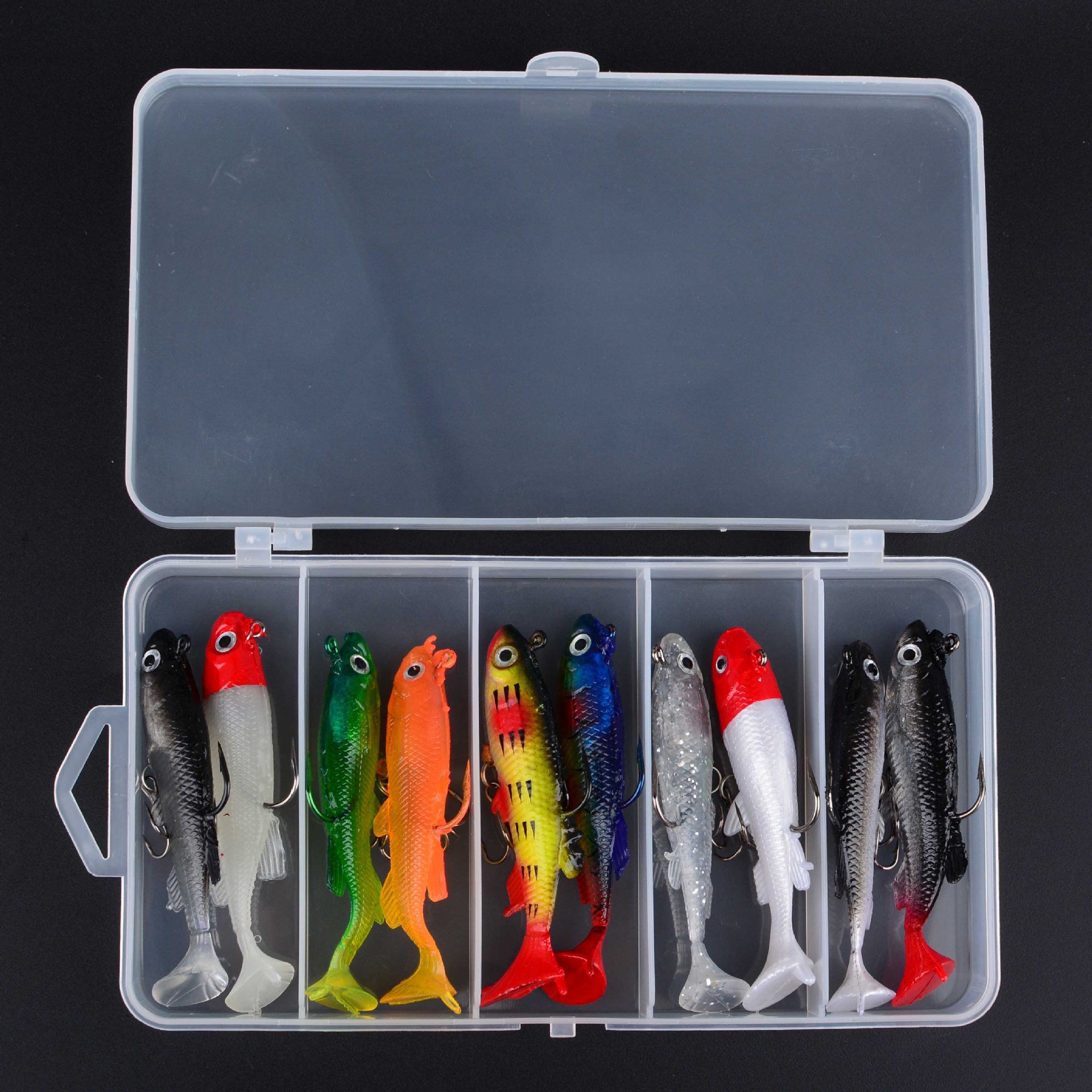 Sunflower Paddle Tail Lead Soft Lure Kit 7.5cm 13.5g Jig Head Swimbaits For Sea Bass Boat Fishing thumb 7