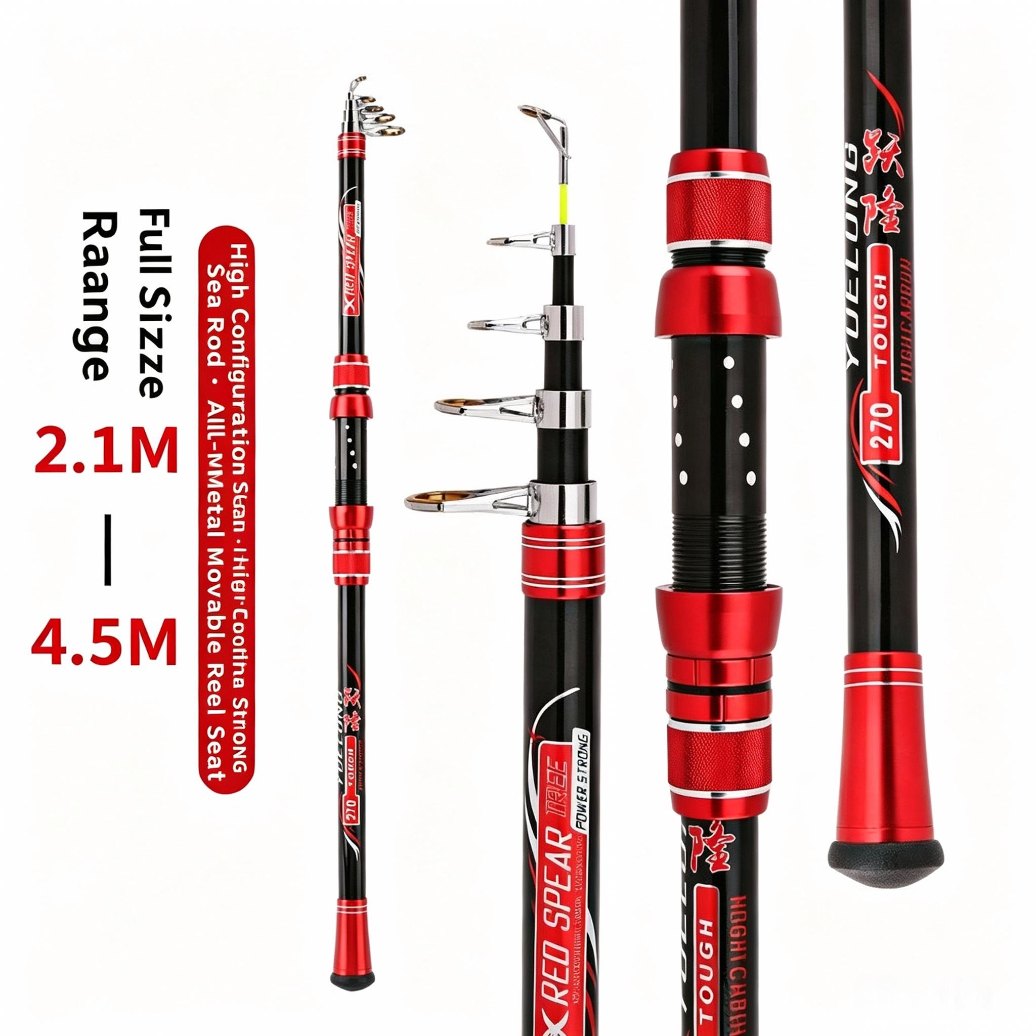 Sunflower 6 Layers Telescopic Sea Rod, Long Cast Spinning Fishing Rod 2.1M-4.2M thumb 2