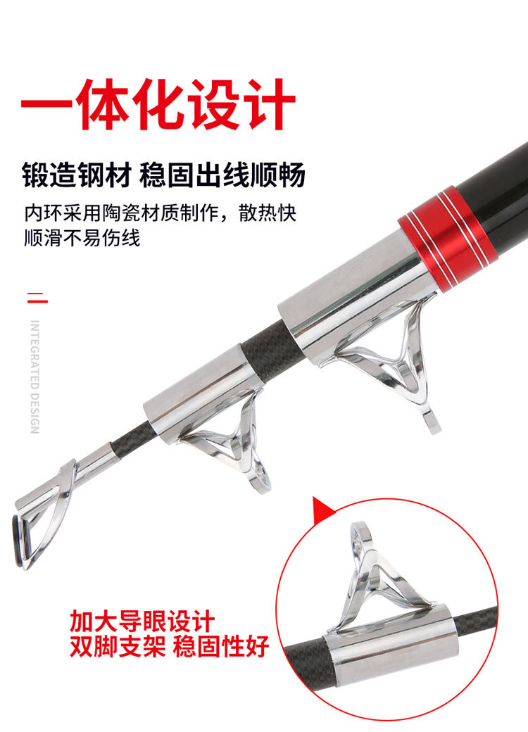 Sunflower Carbon Telescopic Surf Casting Rod, Extra Hard Power Anchor Fishing Rod 2.1m-4.5m thumb 6