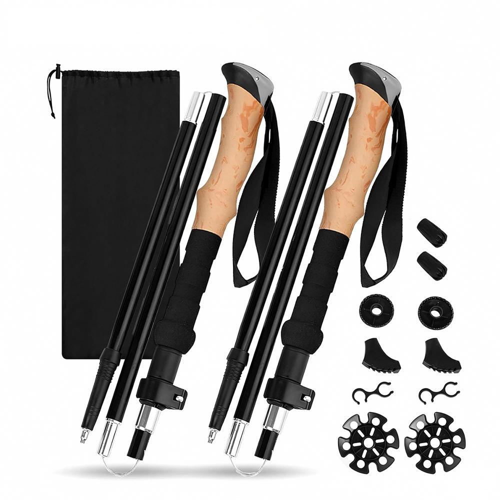 Sunflower 5-Section Folding Aluminum Trekking Pole, Shock Absorption Hiking Stick thumb 3