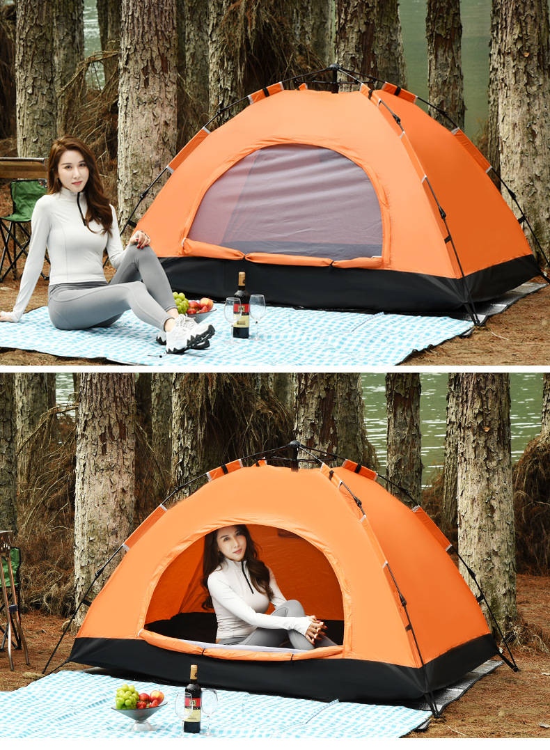 Sunflower Single Layer Automatic Pop Up Camping Tent, 2 Person Instant Setup Outdoor Tent thumb 14