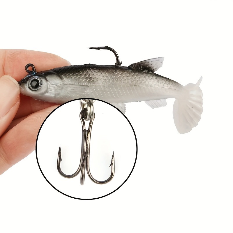 Soft T-Tail Swimbait Lead Jig Lure 8cm 14g Artificial Fishing Bait For Bass thumb 9