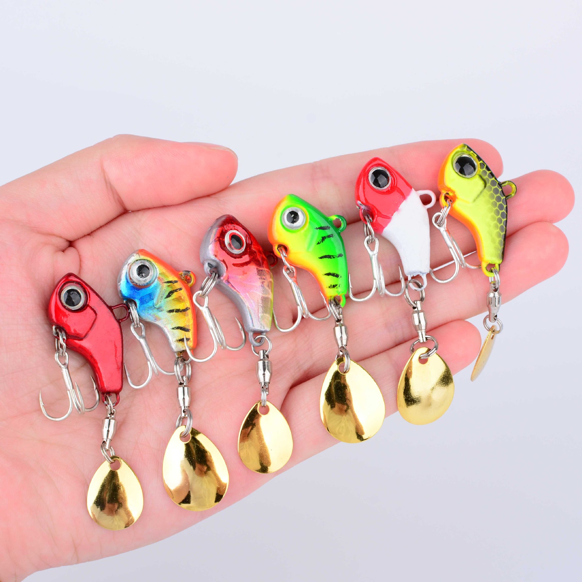 Sunflower Metal VIB Lure With Spinning Blade, Freshwater & Saltwater Fishing Bait