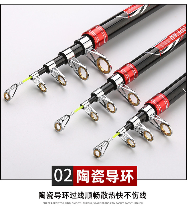 Sunflower 6 Layers Telescopic Sea Rod, Long Cast Spinning Fishing Rod 2.1M-4.2M thumb 33