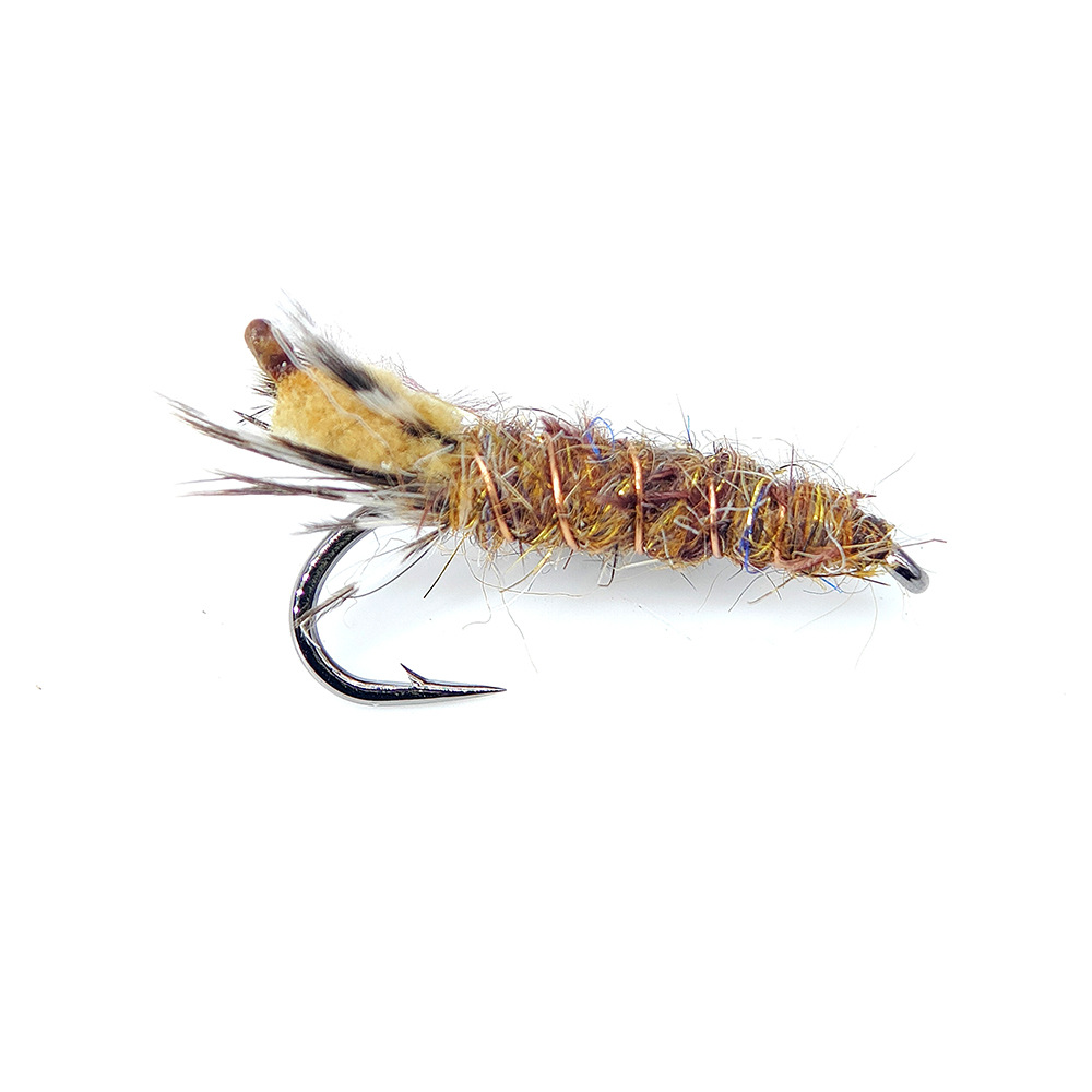 Sunflower CDC Midge Nymph Fly Fishing Flies, Bead‑Head Sinking Artificial Nymph Lure for Minnow, Trout, White Bass Freshwater Fly Fishing