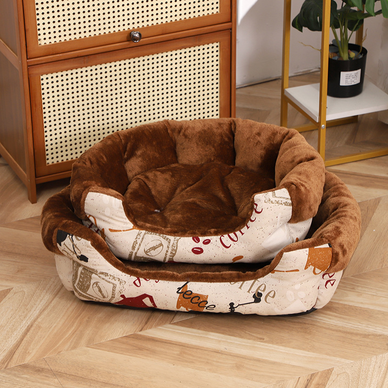Thick Raised Rim Printed Pet Sofa Bed thumb 5